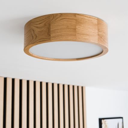 Brilagi - LED stropna svetiljka CARVALHO 1xE27/60W/230V hrast prečnika 27,5 cm
