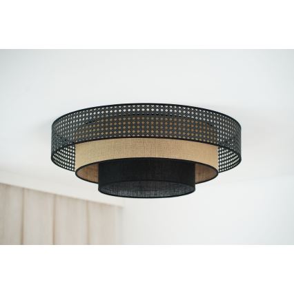 Brilagi - LED plafonsko svetlo DAKOTA LUNETA LED/12W/230V prečnik 60 cm 3000K/4000K/6400K crna/ratan