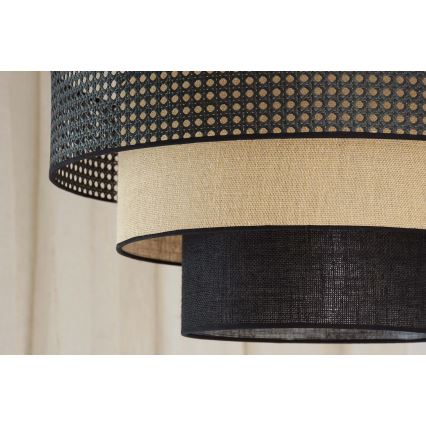 Brilagi - LED plafonsko svetlo DAKOTA LUNETA LED/12W/230V prečnik 60 cm 3000K/4000K/6400K crna/ratan