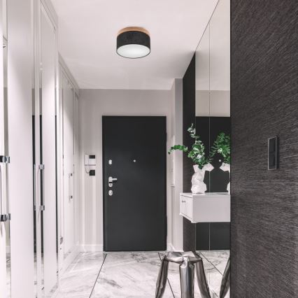 Brilagi - LED stropno svetlo BELLADONNA 1xE27/15W/230V Ø 30 cm crna/hrast