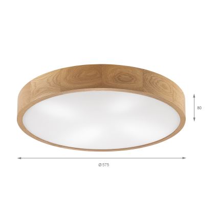 Brilagi - LED stropno svetlo CARVALHO 4xE27/60W/230V hrast, prečnik 57,5 cm