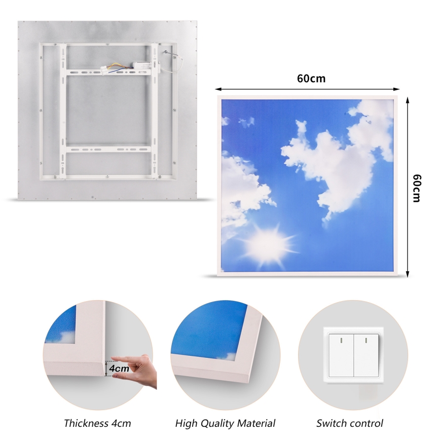 Brilagi - LED stropno svetlo SLIMFRAME LED/58W/230V 60x60 cm srebrna/plava