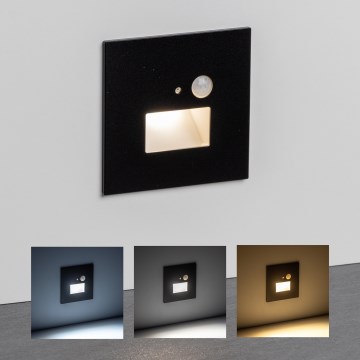 Brilagi - LED svetlo za stepenište sa senzorom pokreta i sumraka JACK LED/1,5W/230V 3000/4000/6500K crna