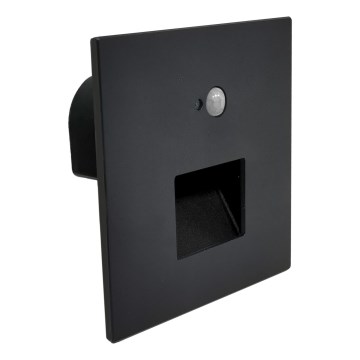 Brilagi - LED svetlo za stepenište sa senzorom pokreta i sumraka JACK LED/3W/230V 3000/4000/6500K IP65 crna