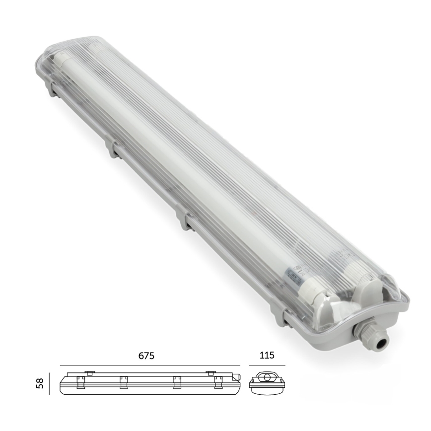 Brilagi - LED tehnička fluorescentna svetiljka OPTIMA T8 2xG13/9W/230V 4000K IP65 67,5 cm