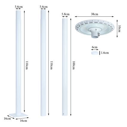 Brilagi - LED Ulična svetiljka URBANSPARK LED/120W/230V bela IP65