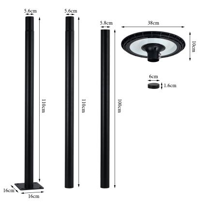 Brilagi - LED Ulična svetiljka URBANSPARK LED/60W/230V crno IP65