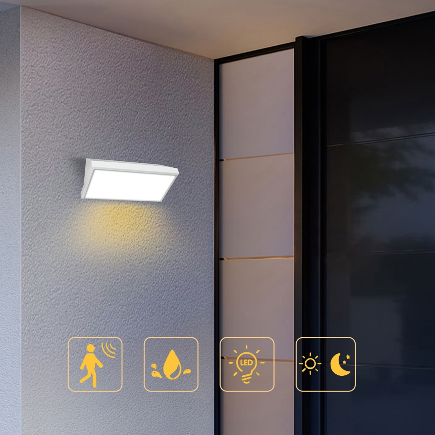 Brilagi - LED Zidno spoljašnje osvetljenje sa senzorom TRIANGLE LED/20W/230V bela IP65