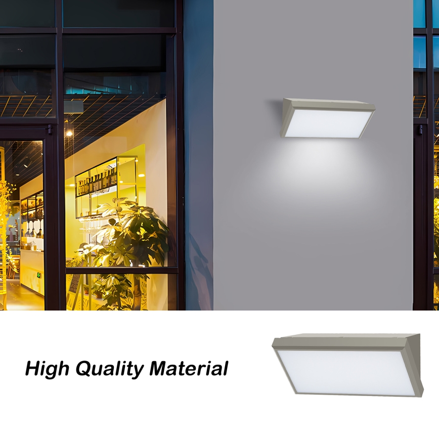 Brilagi - LED Zidno spoljašnje osvetljenje sa senzorom TRIANGLE LED/20W/230V sivo IP65