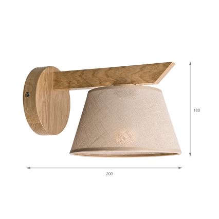 Brilagi - LED  Zidna lampa ANTHONY 1xE14/40W/230V hrast/bež