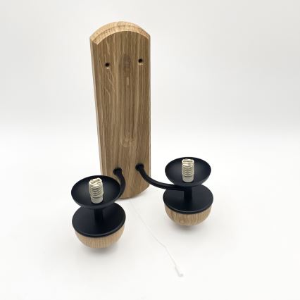 Brilagi - LED Zidna lampa COTTAGE 2xG9/40W/230V hrast/bela