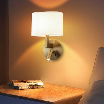 Brilagi - LED zidna lampa DAYA 1xE14/40W/230V + LED/3W bela/mat hrom