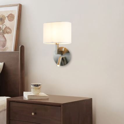 Brilagi - LED zidna lampa DAYA 1xE14/40W/230V + LED/3W bela/mat hrom