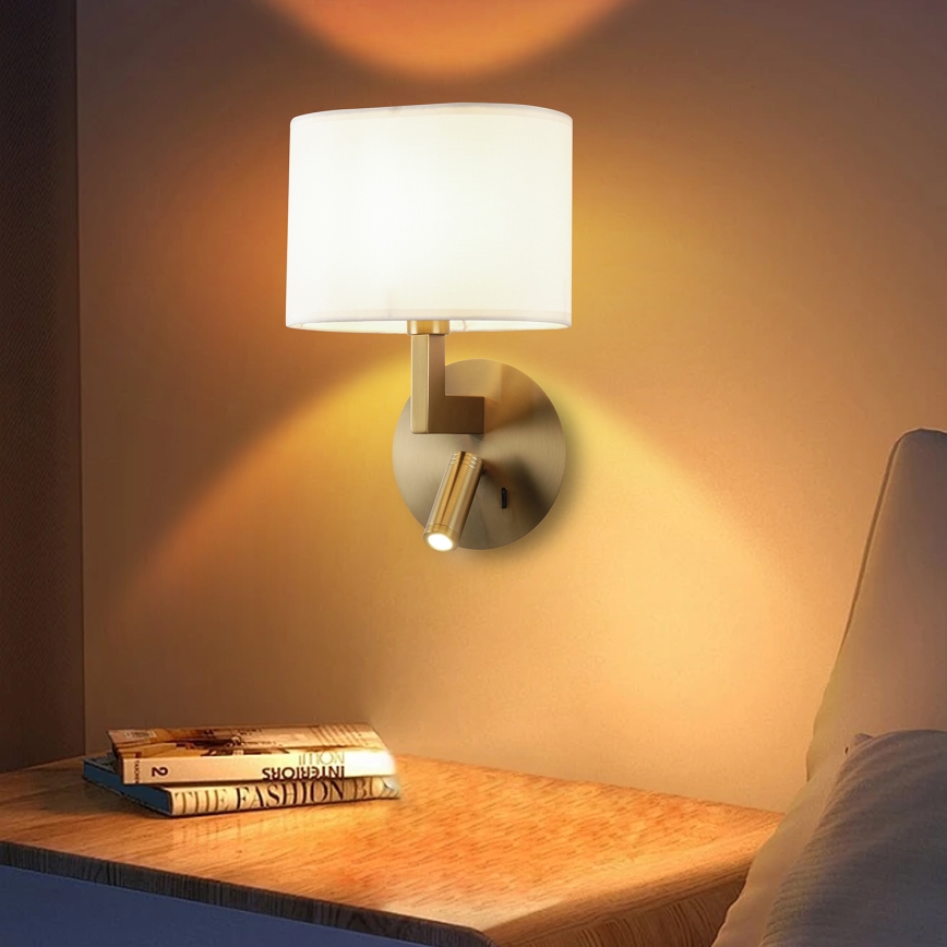 Brilagi - LED Zidna lampa DAYA 1xE14/40W/230V + LED/3W bela/mat krom