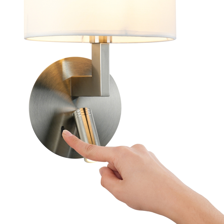 Brilagi - LED Zidna lampa DAYA 1xE14/40W/230V + LED/3W bela/mat krom