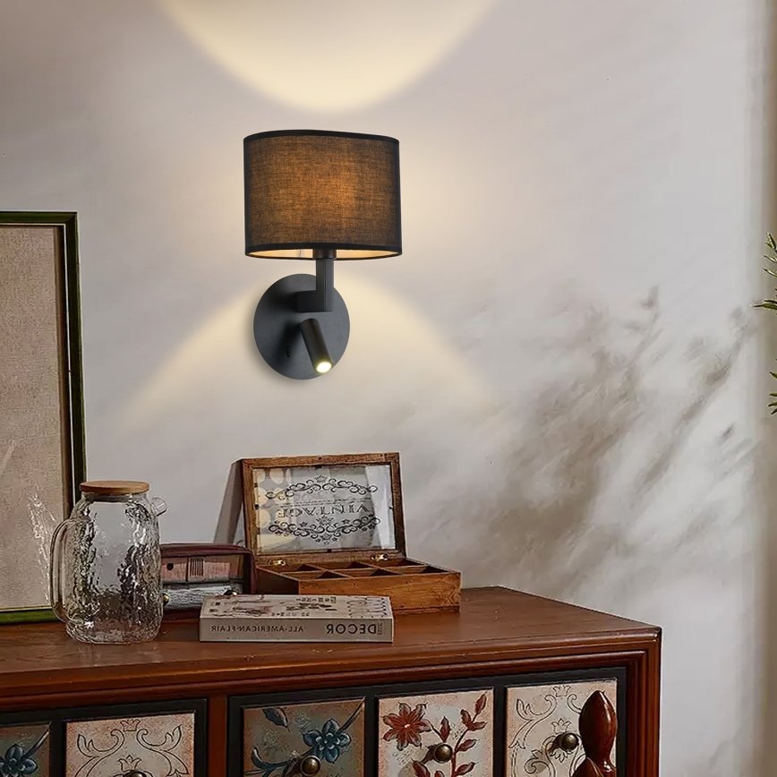 Brilagi - LED zidna lampa DAYA 1xE14/40W/230V + LED/3W crna