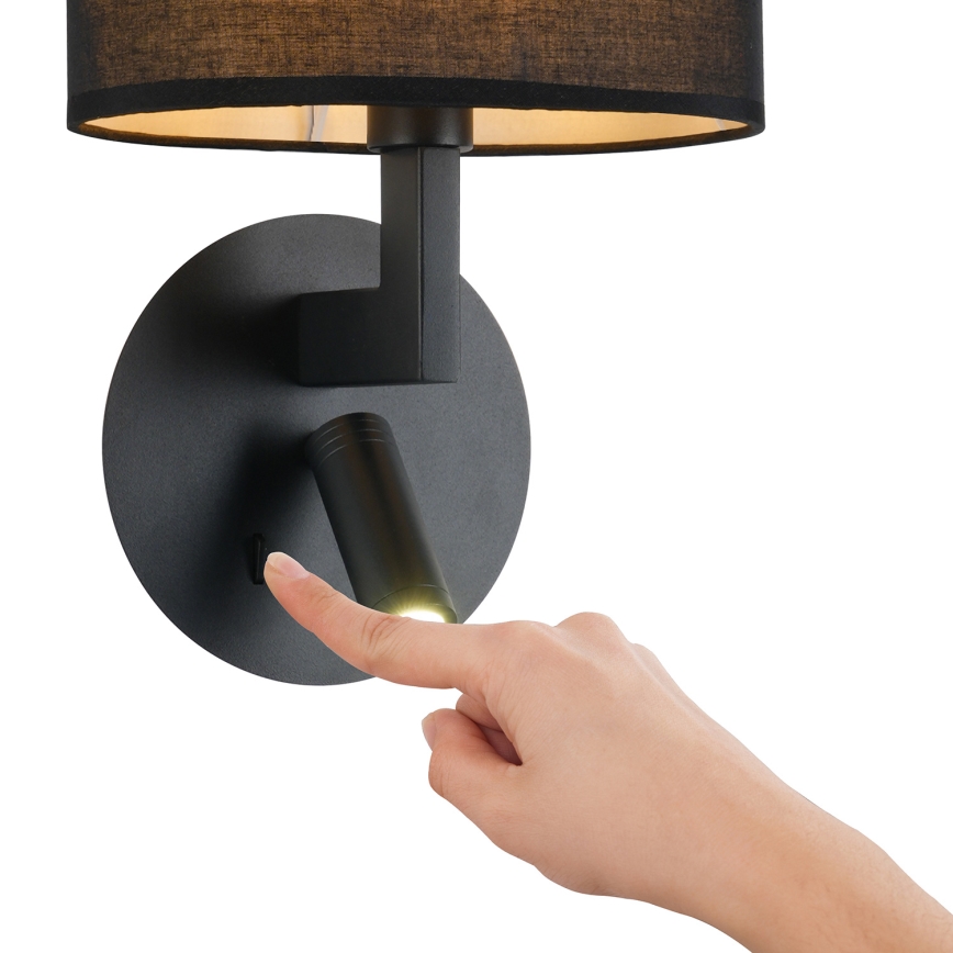 Brilagi - LED Zidna lampa DAYA 1xE14/40W/230V + LED/3W crno