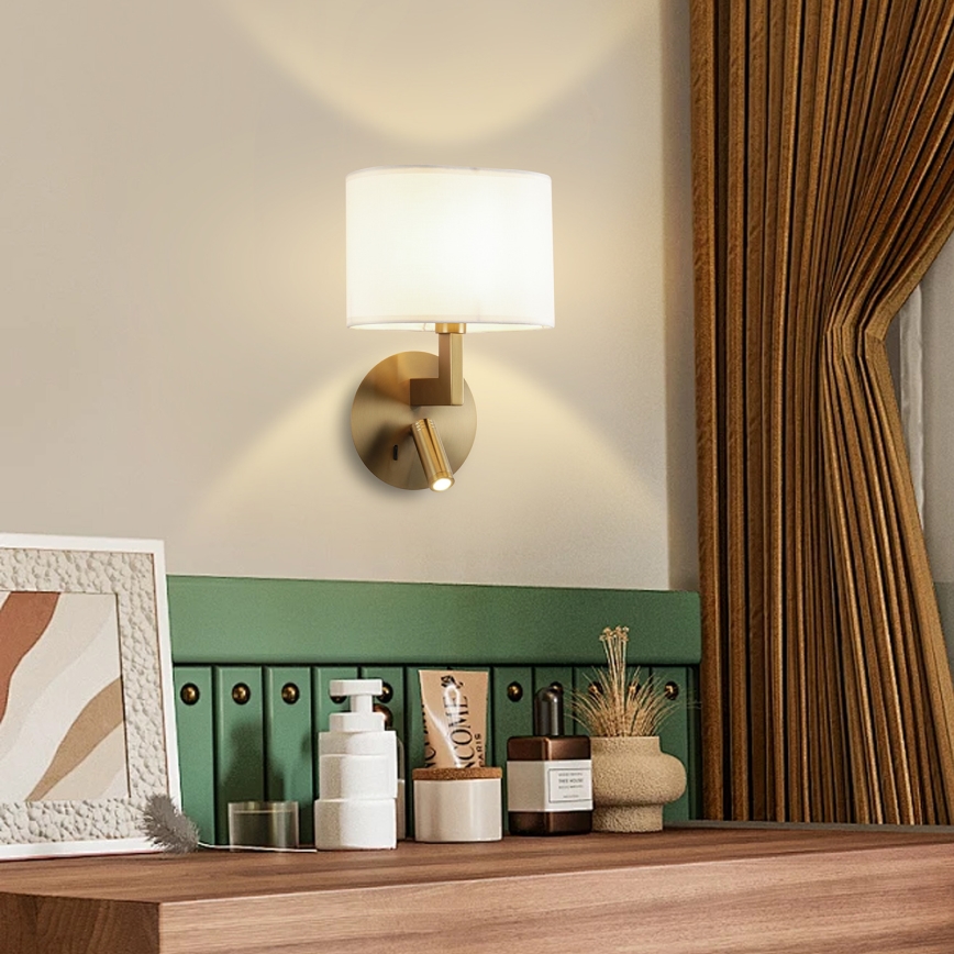 Brilagi - LED Zidna lampa DAYA 1xE14/40W/230V + LED/3W kremasta/zlatna