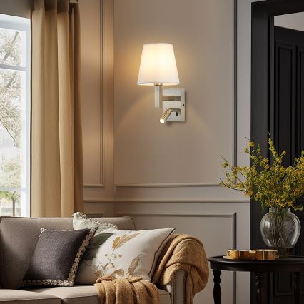 Brilagi - LED zidna lampa DEYA 1xE14/40W/230V + LED/3W bela/mat hrom