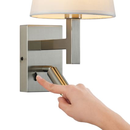 Brilagi - LED zidna lampa DEYA 1xE14/40W/230V + LED/3W bela/mat hrom