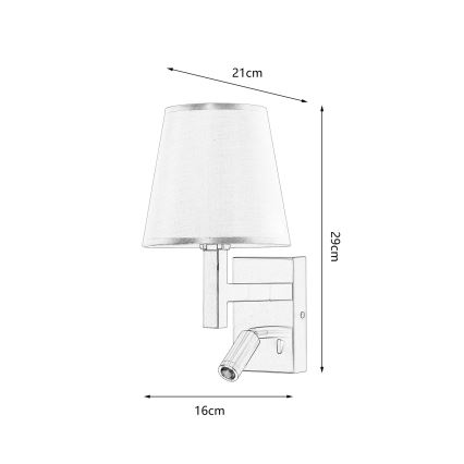 Brilagi - LED zidna lampa DEYA 1xE14/40W/230V + LED/3W bela/mat hrom