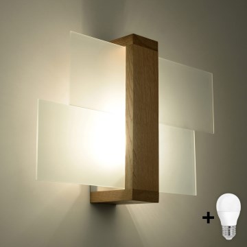 Brilagi -  LED Zidna lampa HERA 1xE27/7,5W/230V drvo