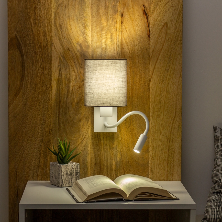 Brilagi - LED Fleksibilna zidna lampa NUBILA 1xE27/25W/230V + LED/3W bela/antracit