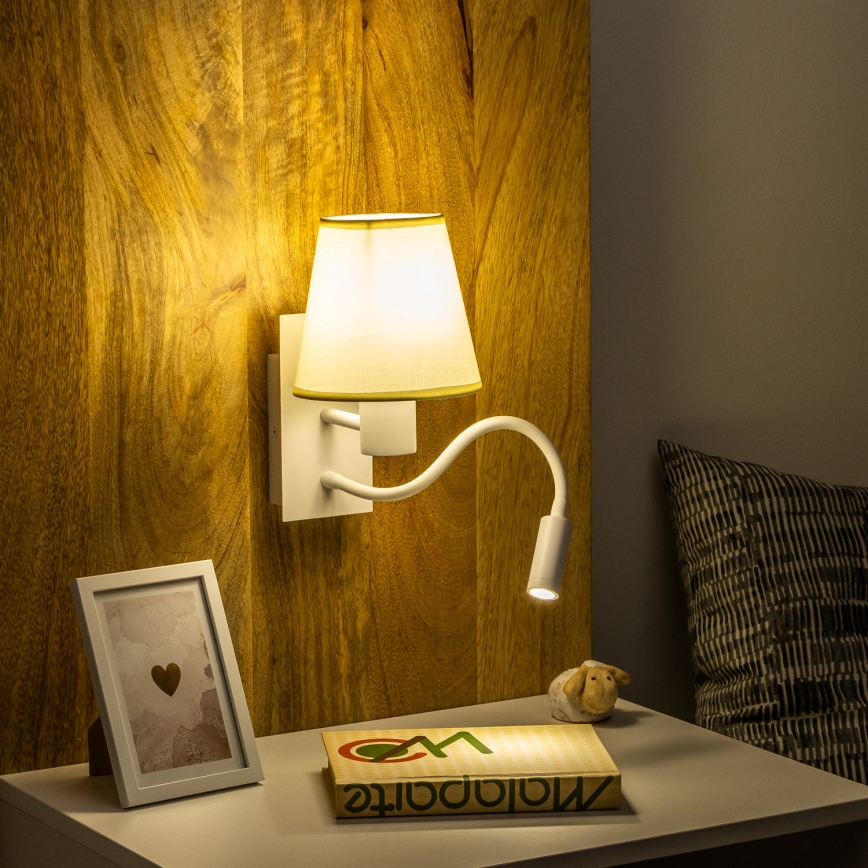 Brilagi - LED Fleksibilna zidna lampa NUBILA 1xE27/25W/230V + LED/3W bela/kremasta