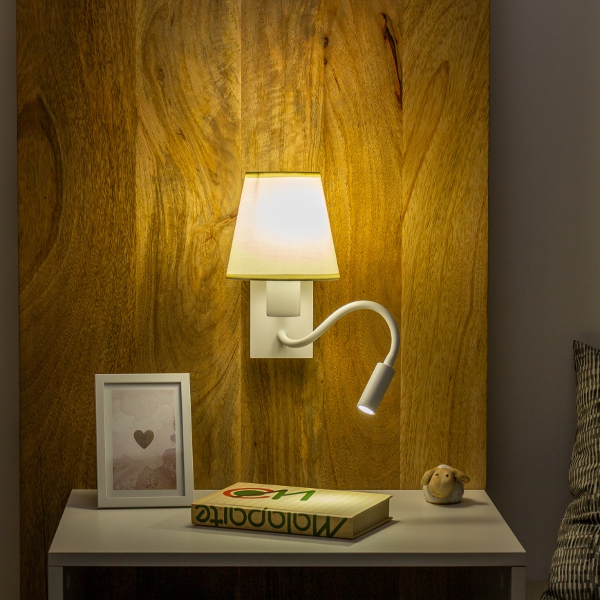 Brilagi - LED Fleksibilna zidna lampa NUBILA 1xE27/25W/230V + LED/3W bela/kremasta