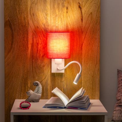 Brilagi - LED Fleksibilna zidna lampa NUBILA 1xE27/25W/230V + LED/3W bela/roze