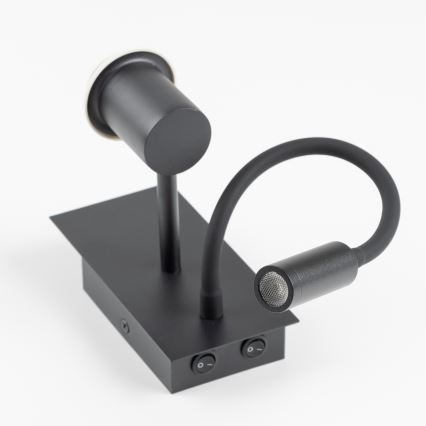 Brilagi - LED Fleksibilna zidna lampa NUBILA 1xE27/25W/230V + LED/3W crno/sivo
