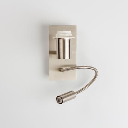 Brilagi - LED Fleksibilna zidna lampa NUBILA 1xE27/25W/230V + LED/3W mat krom/svetlobraon