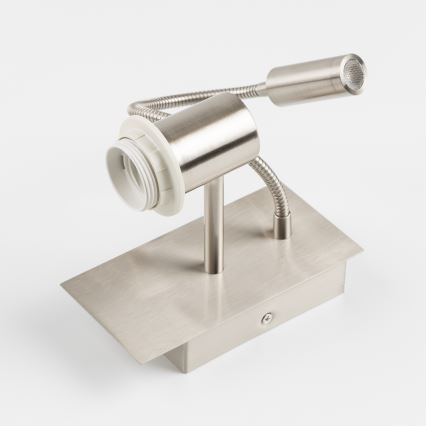 Brilagi - LED Fleksibilna zidna lampa NUBILA 1xE27/25W/230V + LED/3W mat krom/svetlobraon