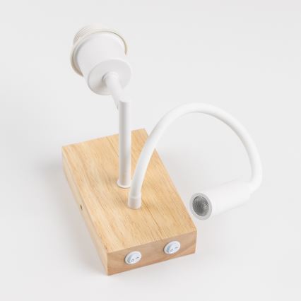 Brilagi - LED Fleksibilna zidna lampa NUBILA WOOD 1xE27/25W/230V + LED/3W hrast/crno