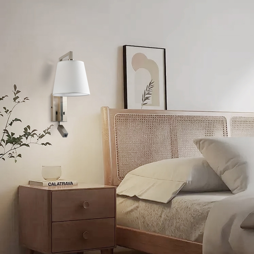 Brilagi - LED zidna lampa RAYA 1xE14/40W/230V + LED/3W bela/mat hrom