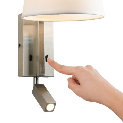 Brilagi - LED zidna lampa RAYA 1xE14/40W/230V + LED/3W bela/mat hrom