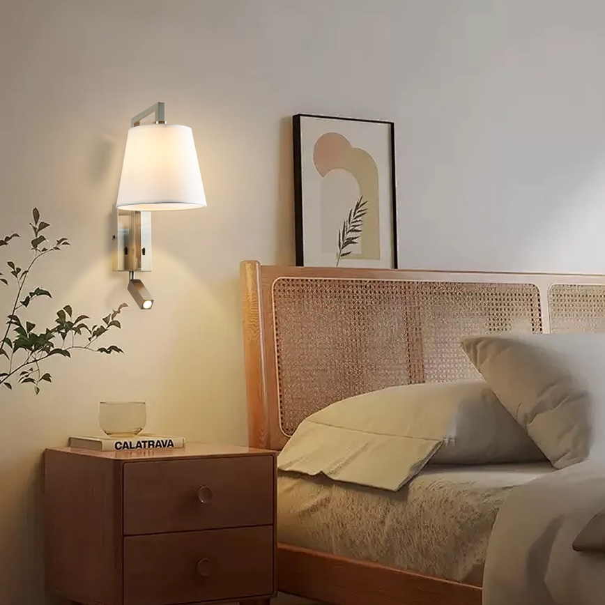Brilagi - LED Zidna lampa RAYA 1xE14/40W/230V + LED/3W bela/mat krom
