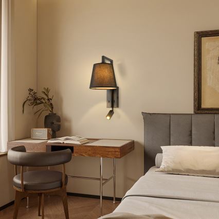 Brilagi - LED zidna lampa RAYA 1xE14/40W/230V + LED/3W crna