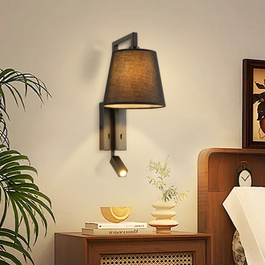 Brilagi - LED Zidna lampa RAYA 1xE14/40W/230V + LED/3W crno