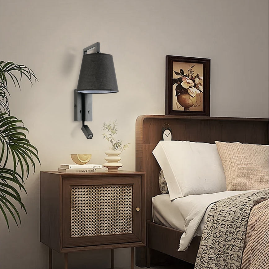 Brilagi - LED Zidna lampa RAYAS 1xE14/40W/230V + LED/3W crno