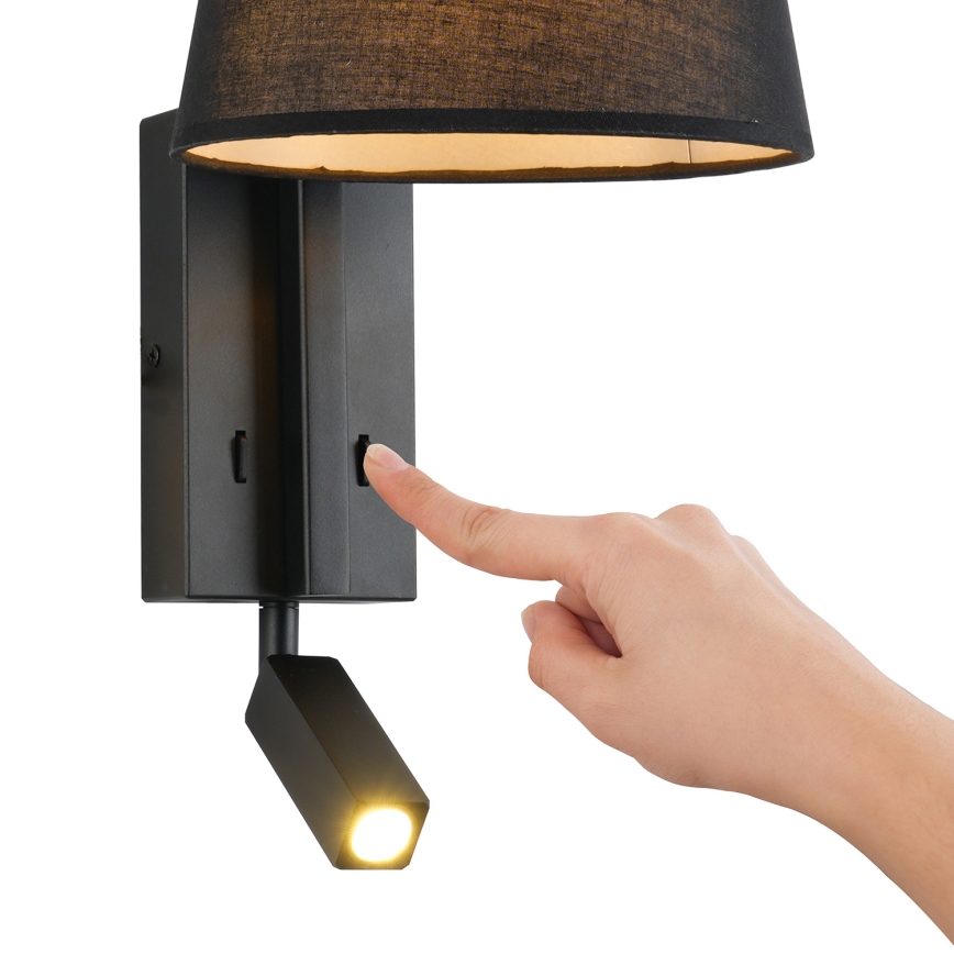 Brilagi - LED Zidna lampa RAYAS 1xE14/40W/230V + LED/3W crno