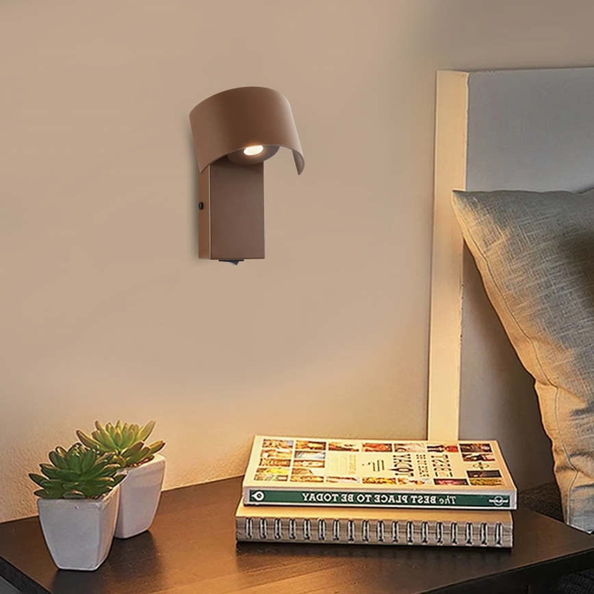 Brilagi - LED Zidna lampa VASTO LED/3W/230V braon