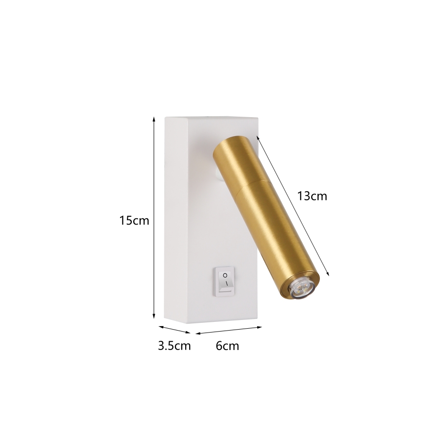 Brilagi - LED Zidna reflektorska lampa MAYA 1xG9/7W/230V bela/zlatna