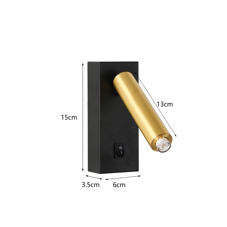 Brilagi - LED Zidna reflektorska lampa MAYA 1xG9/7W/230V crno/zlatna