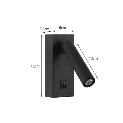 Brilagi - LED Zidna reflektorska lampa MAYA LED/3W/230V 4000K crno
