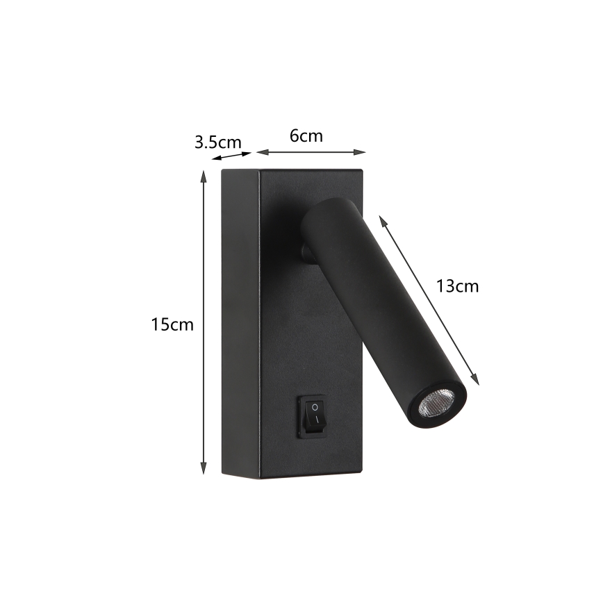 Brilagi - LED Zidna reflektorska lampa MAYA LED/3W/230V 4000K crno