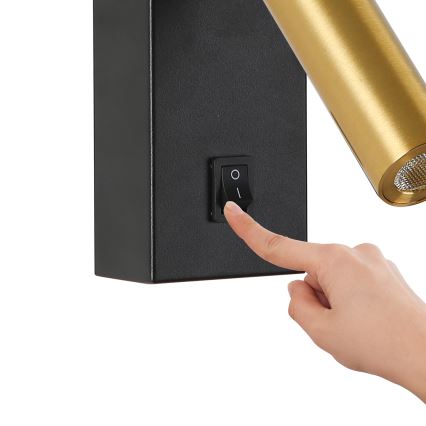 Brilagi - LED Zidna reflektorska lampa MAYA LED/3W/230V 4000K crno/zlatna