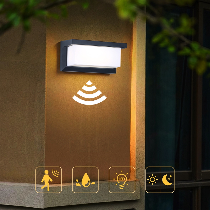 Brilagi - LED Zidno spoljašnje osvetljenje sa senzorom BRICKY LED/12W/230V antracit IP54