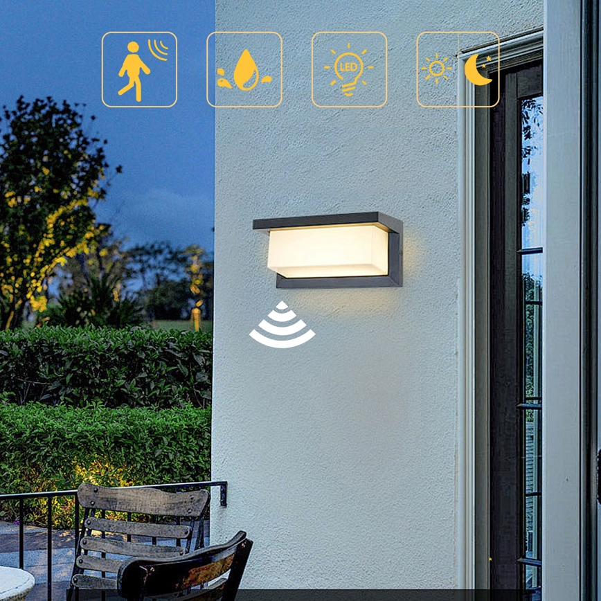 Brilagi - LED Zidno spoljašnje osvetljenje sa senzorom BRICKY LED/12W/230V antracit IP54