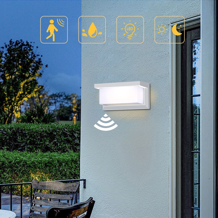 Brilagi - LED Zidno spoljašnje osvetljenje sa senzorom BRICKY LED/12W/230V bela IP54